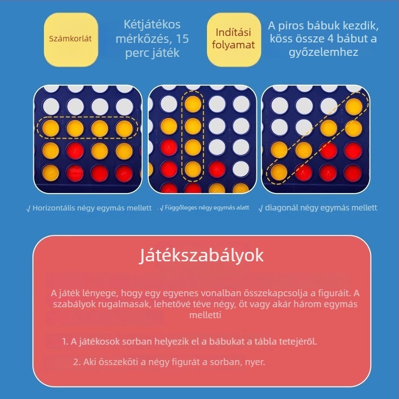 3D Gomoku és Connect Four társasjáték gyerekeknek — interaktív négy játékos, ABS anyag, korosztály 4–35, származás Shantou, Guangdong