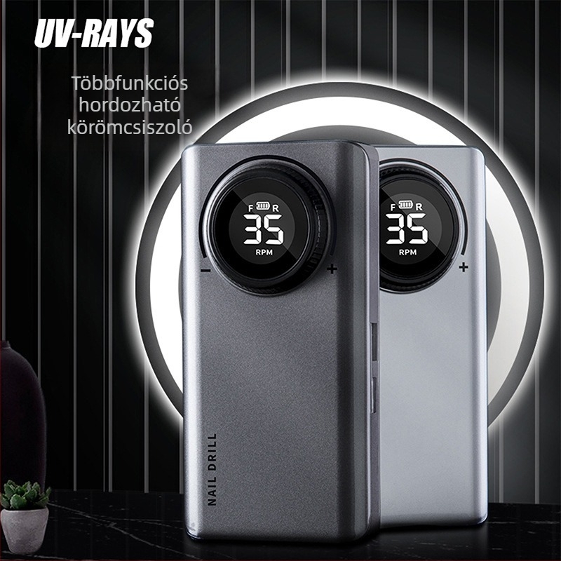 UV201 elektromos körömpolírozó, hordozható, újratölthető, nettó tömeg 0,6 kg