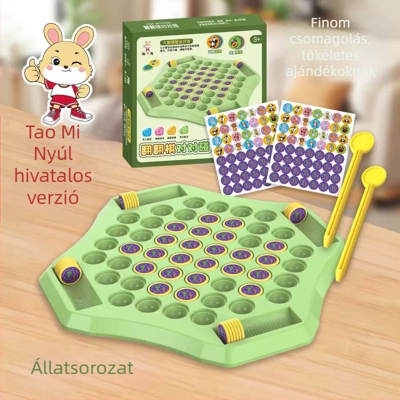 Asztali játék négy játékos számára flip-párosító puzzle, szülő-gyerek interakció, logikai gondolkodás, oktató játék, műanyag kivitelezés