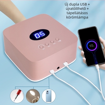 LED Vezeték nélküli körömápoló lámpa S50 – Ka Qi Duo Duo, Újratölthető, Fényterápia, Gyors szárítás, Hordozható