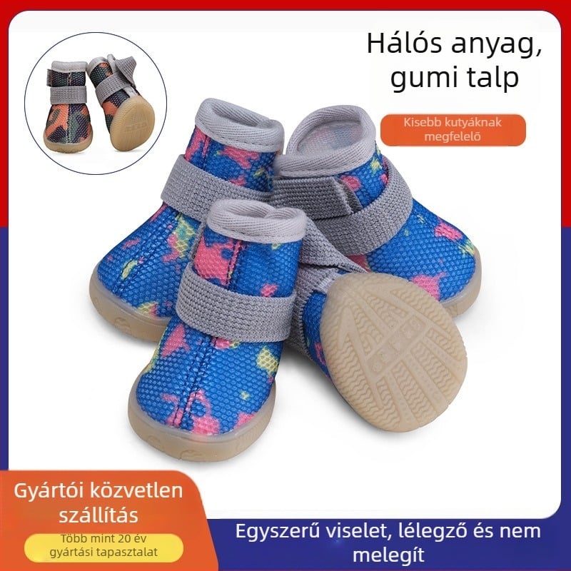 Kutyacipő – Lélegző hálószövés, Polár gyapjú belső bélés, Kamufláž mintázat, Szabadidős stílus, Kis testű kutyáknak