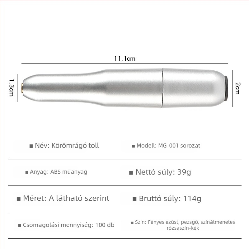 Lidan Mg-001 Mini USB elektromos körömcsiszoló - hordozható manikűr eszköz, professzionális szalon minőség