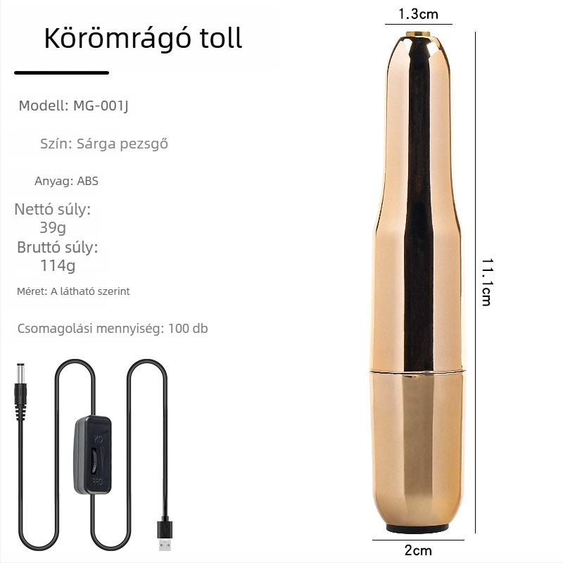 Lidan Mg-001 Mini USB elektromos körömcsiszoló - hordozható manikűr eszköz, professzionális szalon minőség