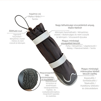 Kutyacipő gumiból: csúszásmentes, kopásálló, vízálló, melegen tartó, őszi-téli kültéri tevékenységekhez