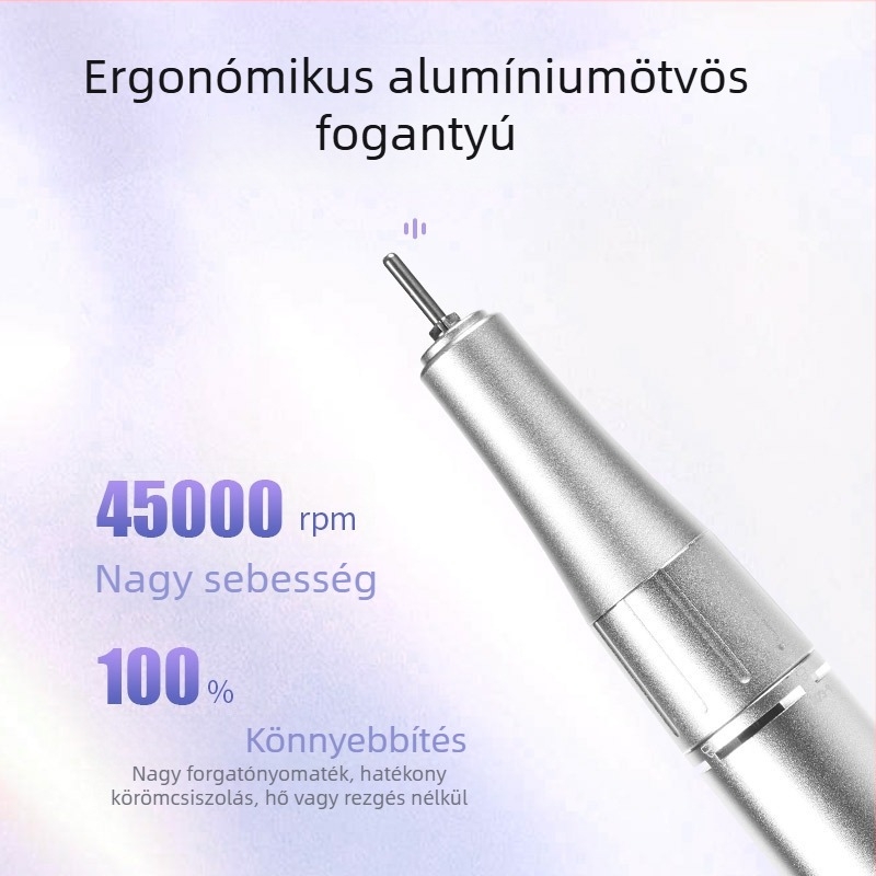 Hordozható elektromos körömcsiszoló és polírozó gép professzionális manikűrhöz, modell JF-607, 45000 rpm