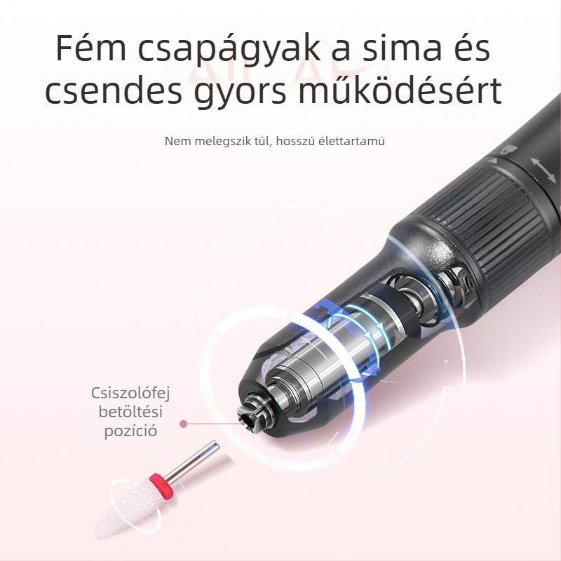 Kétfunkciós körömcsiszoló és szárítólámpa — kézi, hordozható, rozsdamentes acél, 257 g, márka che gel, licencelhető magáncímke