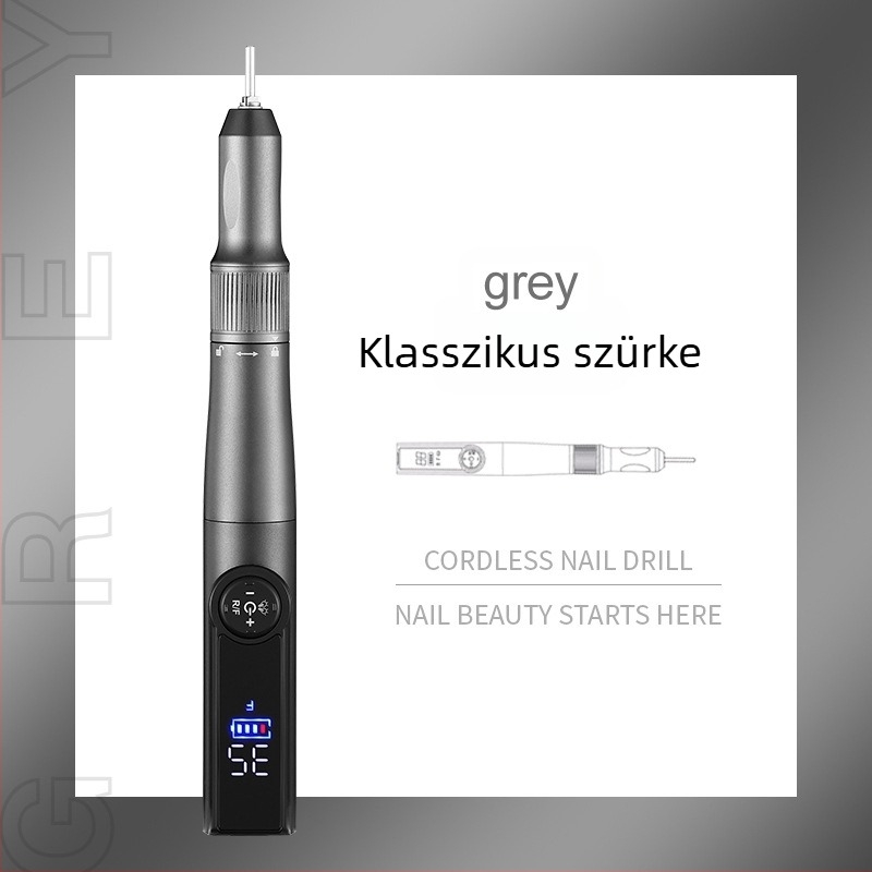 Kétfunkciós körömcsiszoló és szárítólámpa — kézi, hordozható, rozsdamentes acél, 257 g, márka che gel, licencelhető magáncímke