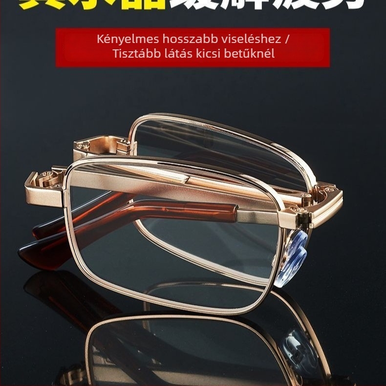 Teljes keretes olvasószemüveg, kékfény elleni lencsékkel, PC és fém keret, kerek arcformához illeszkedik