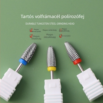 Tungsten acélból készült körömcsiszoló fej professzionális manikűrhöz és halott bőr eltávolítására – magas keménység, hőállóság és korrózióállóság