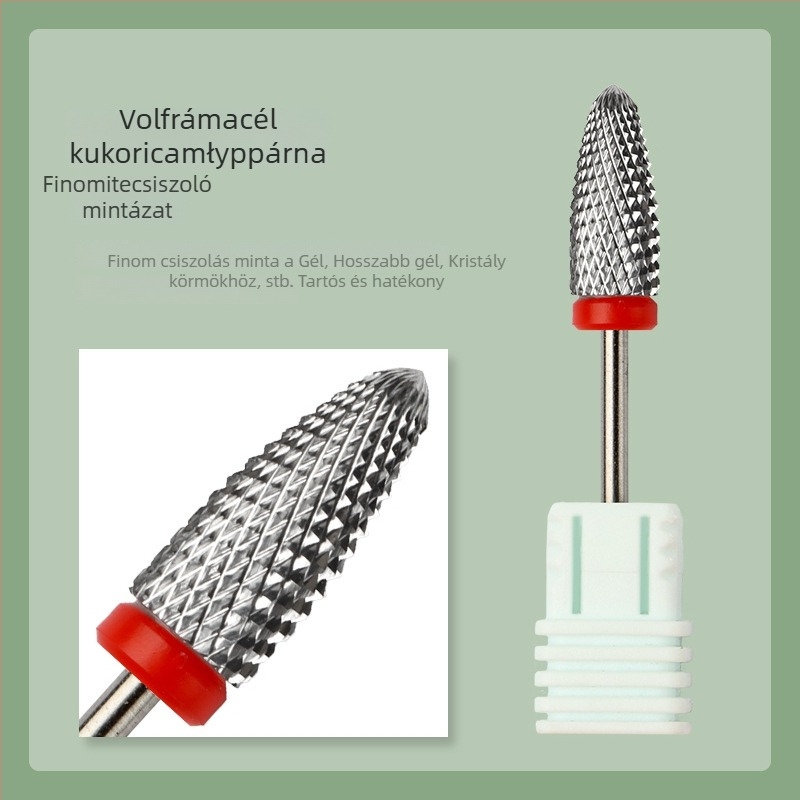 Tungsten acélból készült körömcsiszoló fej professzionális manikűrhöz és halott bőr eltávolítására – magas keménység, hőállóság és korrózióállóság