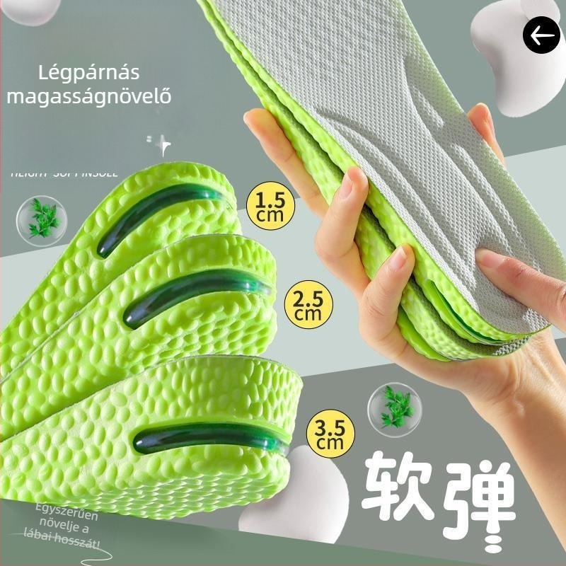 Magasságot növelő talpbetét textilcipőkhöz – PU + légpárna, uniszex