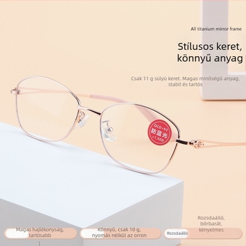 Presbyopiás szemüveg - kékfény-blokkolás, teljes keret, kerek formájú, Tiantian ZH803, lencsék gyantából