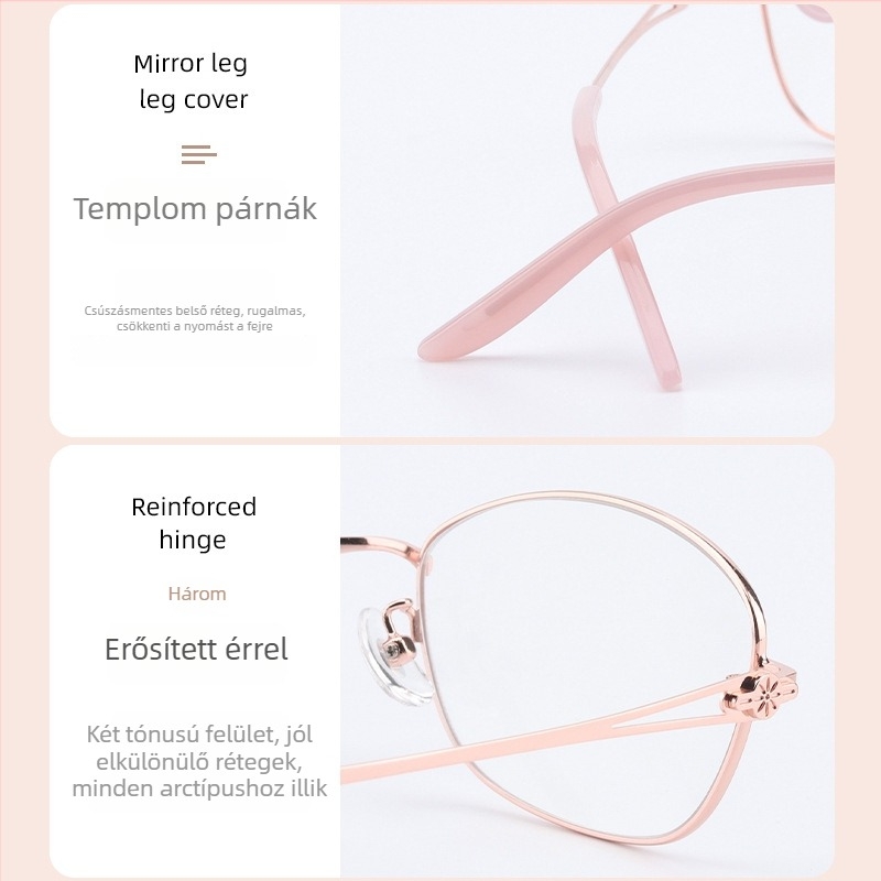 Presbyopiás szemüveg - kékfény-blokkolás, teljes keret, kerek formájú, Tiantian ZH803, lencsék gyantából