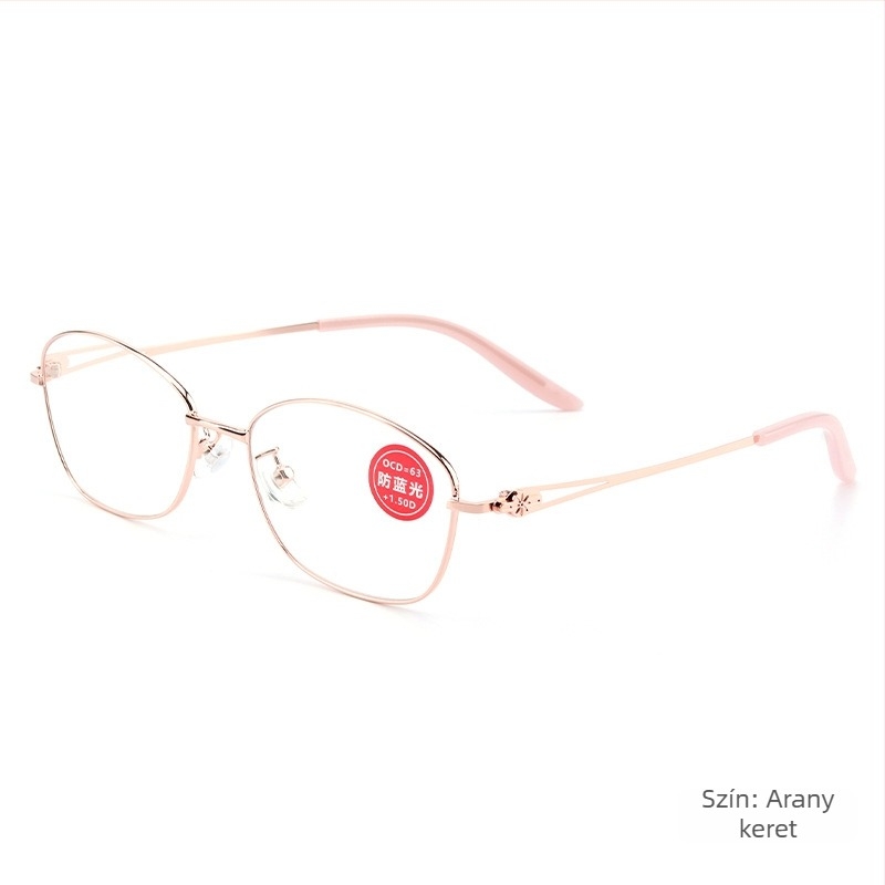 Presbyopiás szemüveg - kékfény-blokkolás, teljes keret, kerek formájú, Tiantian ZH803, lencsék gyantából