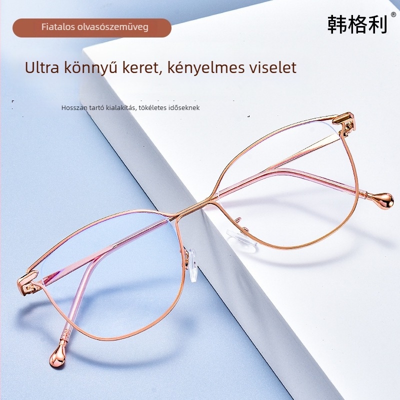 Hangley olvasószemüveg, teljes keret, alumínium-magnézium ötvözet, ovális keret