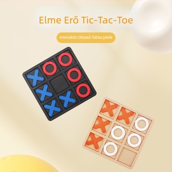 Gyerekeknek szóló oktató Tic-Tac-Toe játék – környezetbarát műanyagból, interaktív oktató játék, injekciós formázás nem fakul, nem hajtogatható tábla, 4–6 éveseknek