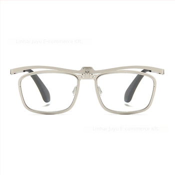 Lehajtható olvasó szemüveg, teljes fém keret, négyszögletes formájú, lencsék gyantából, UV-védelem és kékfény-védelem, közelre és távolra, felnőttek, 2025 tavasz