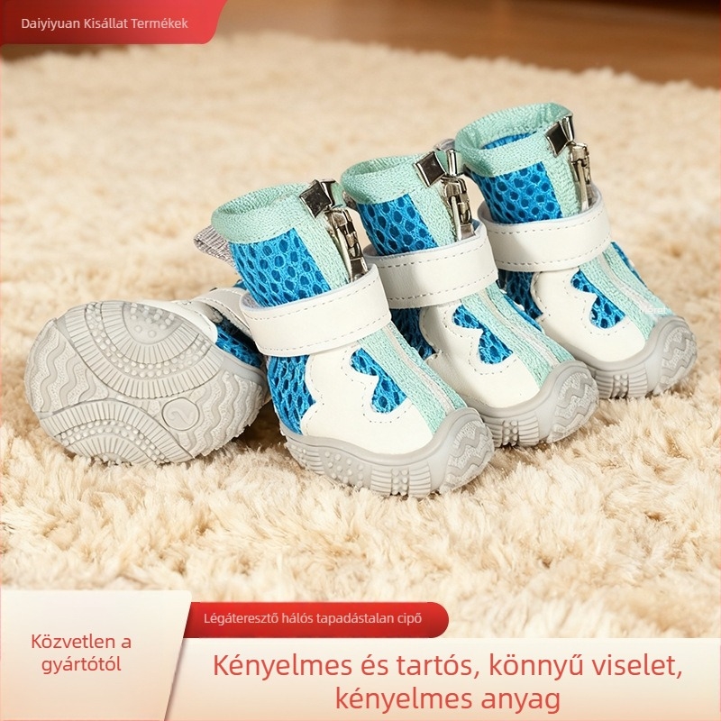 TPR kutya cipő kicsi és közepes méretű kutyáknak, szabadidő stílus, vízálló, csúszásmentes, kopásálló, univerzális használat