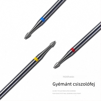 Körömcsiszoló fej elektroplattált gyémánttal, ívelt heggyel, ötvözet és volfrámszilárd acél, OEM