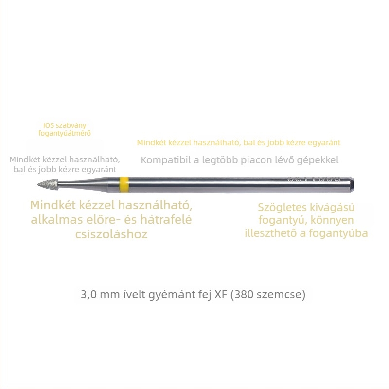 Körömcsiszoló fej elektroplattált gyémánttal, ívelt heggyel, ötvözet és volfrámszilárd acél, OEM