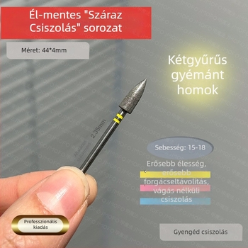 Körömfúró előkezelő csiszolófej - japán stílusú körömkutikula eltávolítás, orosz stílusú kettős szabványú golyófej, fém, 7 g
