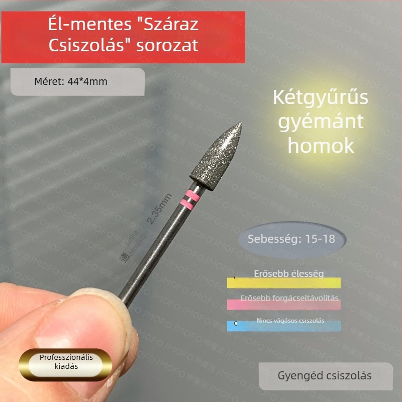 Körömfúró előkezelő csiszolófej - japán stílusú körömkutikula eltávolítás, orosz stílusú kettős szabványú golyófej, fém, 7 g
