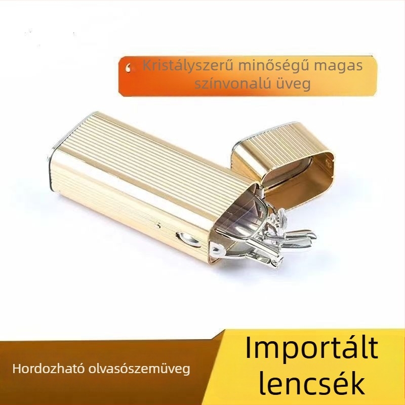 Olvasó szemüveg, üveglencsés, teljes fém keret, négyszögletes dizájn, távoli és közeli látáshoz