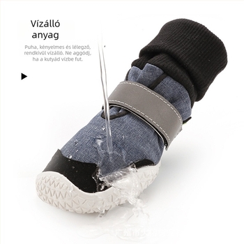 Kutyacipők — bőr, vízálló, csúszásmentes talp, melegen tartó, kopásálló, denim stílus