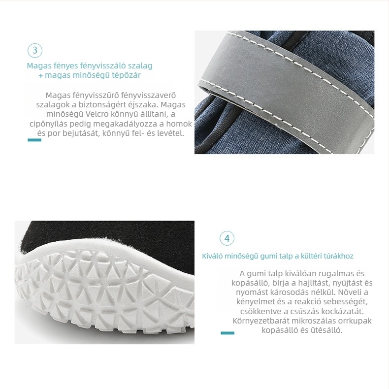 Kutyacipők — bőr, vízálló, csúszásmentes talp, melegen tartó, kopásálló, denim stílus
