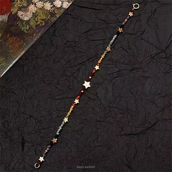 Női kézműves karkötő – kevert anyagok, romb alak, 2025 nyári kollekció