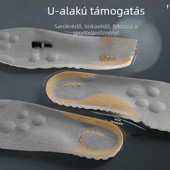 Gumi anyagú futócipő talpbetét, uniszex, teljes talpbetét, magasság növelő
