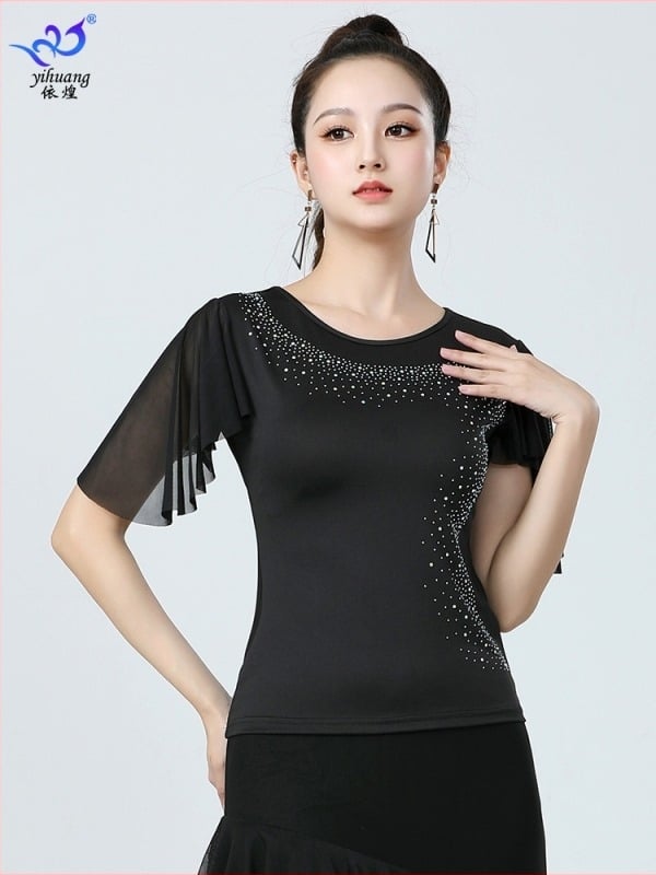 Top a nemzeti standard tánchoz, női, Milk Silk anyag, poliészter-spandex keverék (<30%), őszi 2025