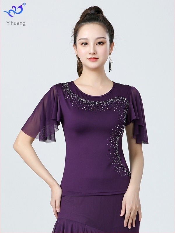 Top a nemzeti standard tánchoz, női, Milk Silk anyag, poliészter-spandex keverék (<30%), őszi 2025