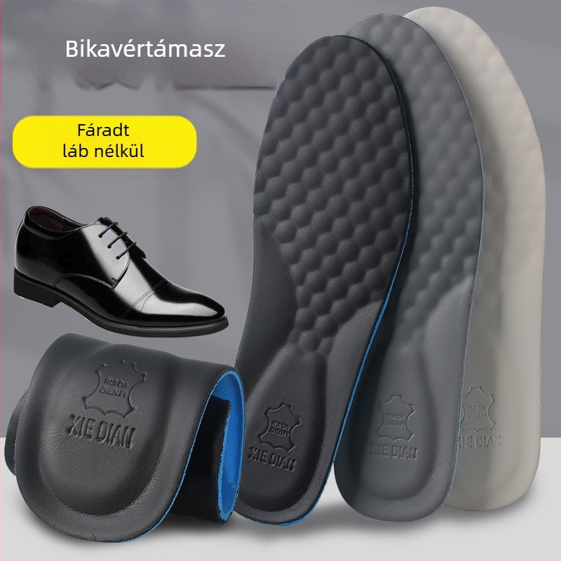 Tehénbőr talpbetét, modell 202-A6, teljes hosszú talpbetét emelõ funkcióval, sportcipőkhöz, bőrcipőkhöz, bakancsokhoz és hétköznapi munkás lábbelikhez
