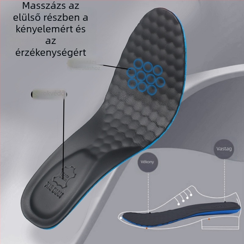 Tehénbőr talpbetét, modell 202-A6, teljes hosszú talpbetét emelõ funkcióval, sportcipőkhöz, bőrcipőkhöz, bakancsokhoz és hétköznapi munkás lábbelikhez