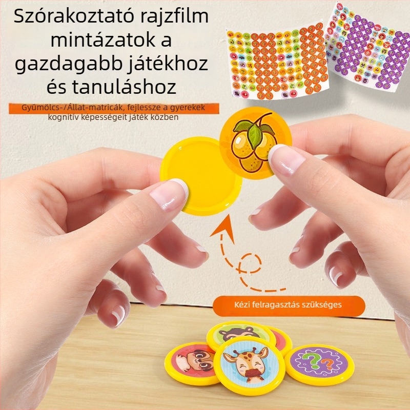 Memória flip sakk - családi társasjáték szülő-gyermek interakcióval (műanyag, 4-6 éveseknek, két játékos)