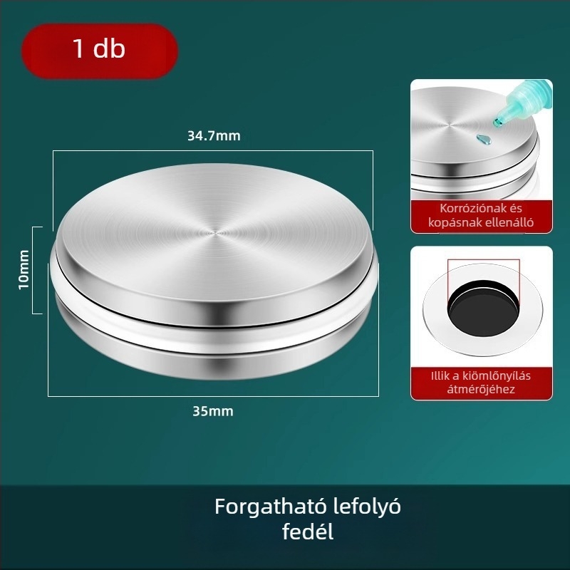 Mosdó lefolyódugó tömítőlapáttal – univerzális kompatibilitás, modern minimalist stílus, Friendly márka