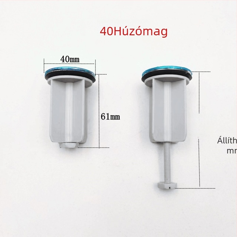 Műanyag mosdódugó emelő mechanizmussal, húzó típus (anyag: műanyag; használati mód: húzás; tanúsítvány: nincs)