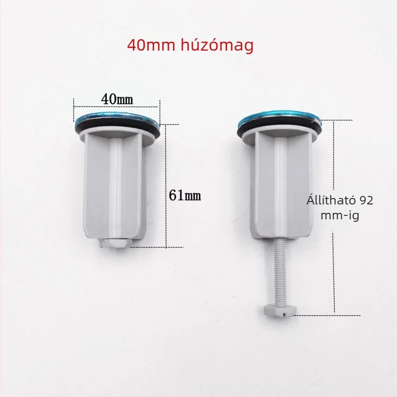 Műanyag mosdódugó emelő mechanizmussal, húzó típus (anyag: műanyag; használati mód: húzás; tanúsítvány: nincs)