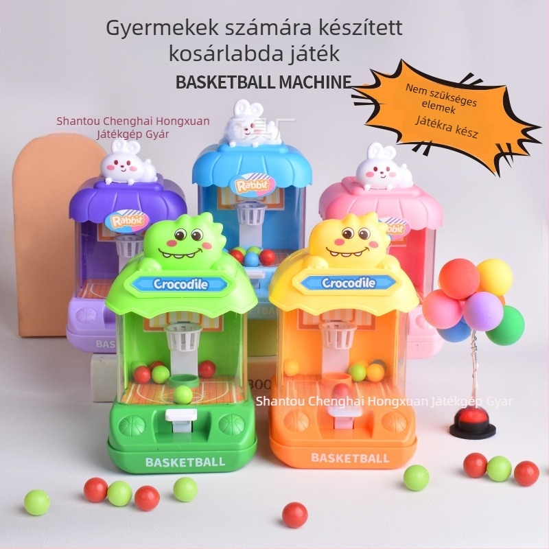 Mini asztali kosárlabda játék – műanyag, kioldó mechanizmus, fejleszti a kéz-szem koordinációját, 4–6 éveseknek