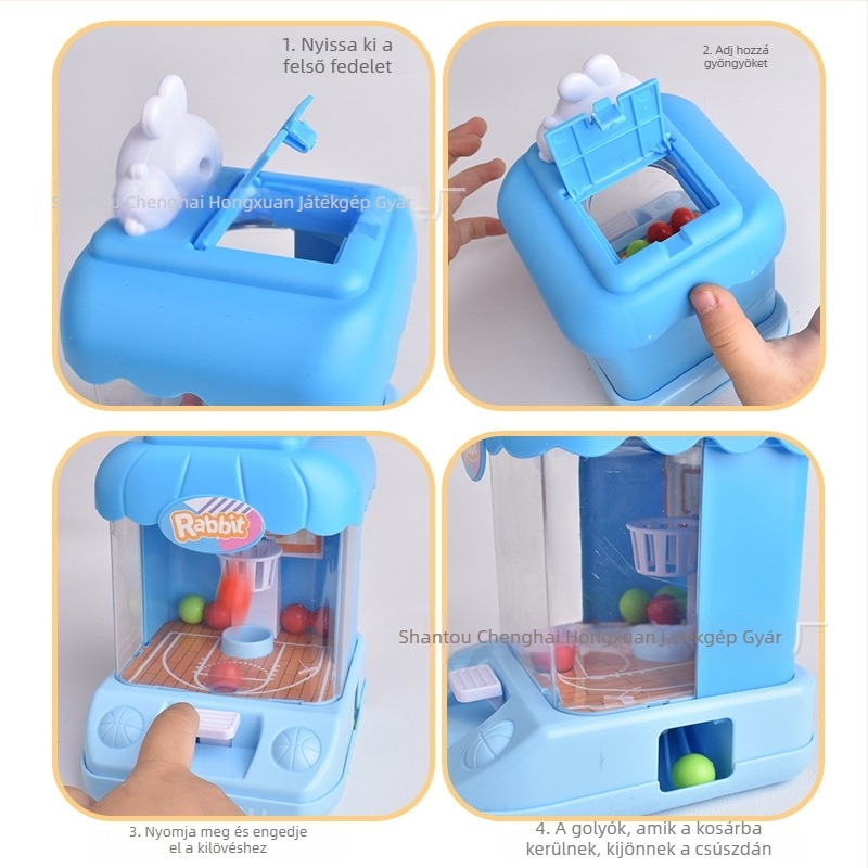 Mini asztali kosárlabda játék – műanyag, kioldó mechanizmus, fejleszti a kéz-szem koordinációját, 4–6 éveseknek