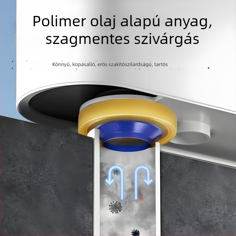 WC-flange tömítőgyűrű, vastag gumitömítés, butter glue anyag, szag elleni és szivárgás elleni védelem, univerzális lefolyó ülőke kiegészítő