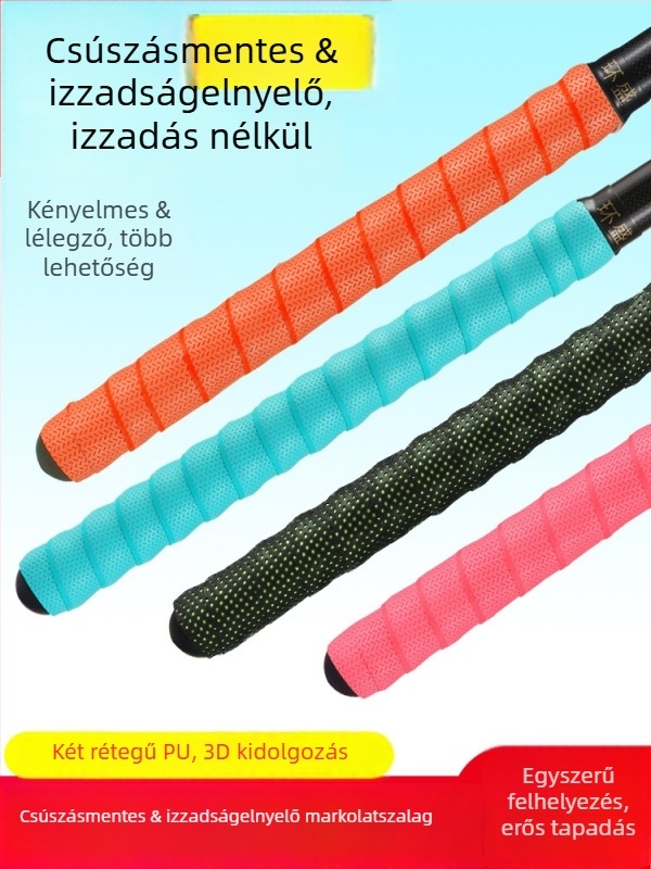 Horgászbot fogóburkolat csúszásmentes izzadság-szívó szalaggal, hosszabb pánttal, tollaslabdaütő fogóburkolat — Márka: Huan sheng; Anyag: PU