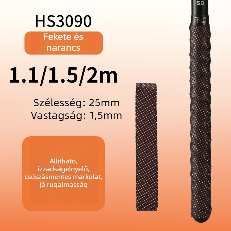 Horgászbot fogóburkolat csúszásmentes izzadság-szívó szalaggal, hosszabb pánttal, tollaslabdaütő fogóburkolat — Márka: Huan sheng; Anyag: PU