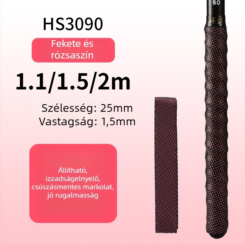 Horgászbot fogóburkolat csúszásmentes izzadság-szívó szalaggal, hosszabb pánttal, tollaslabdaütő fogóburkolat — Márka: Huan sheng; Anyag: PU