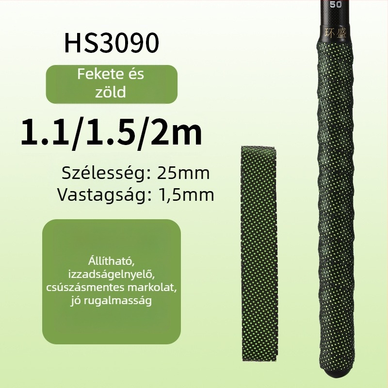 Horgászbot fogóburkolat csúszásmentes izzadság-szívó szalaggal, hosszabb pánttal, tollaslabdaütő fogóburkolat — Márka: Huan sheng; Anyag: PU