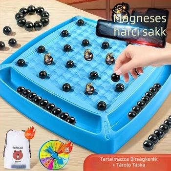 Mágneses indukciós sakk - mágneses stratégiai társasjáték a fókuszált gondolkodáshoz és a szülő–gyermek interakcióhoz (ABS anyag; mágneses; 14+; beltéri szabadidő; kognitív fejlődés)