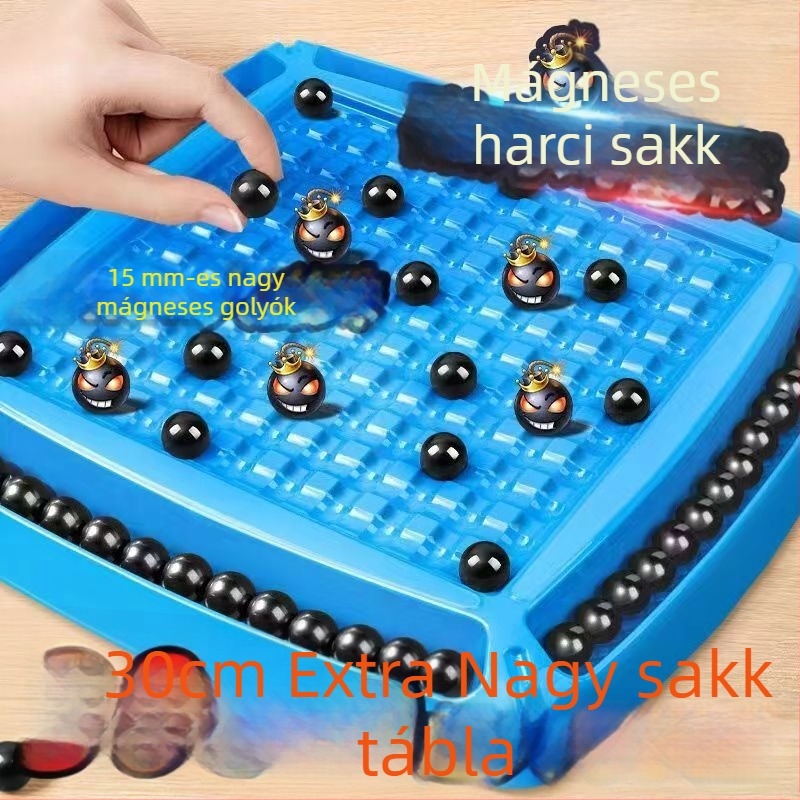 Mágneses indukciós sakk - mágneses stratégiai társasjáték a fókuszált gondolkodáshoz és a szülő–gyermek interakcióhoz (ABS anyag; mágneses; 14+; beltéri szabadidő; kognitív fejlődés)