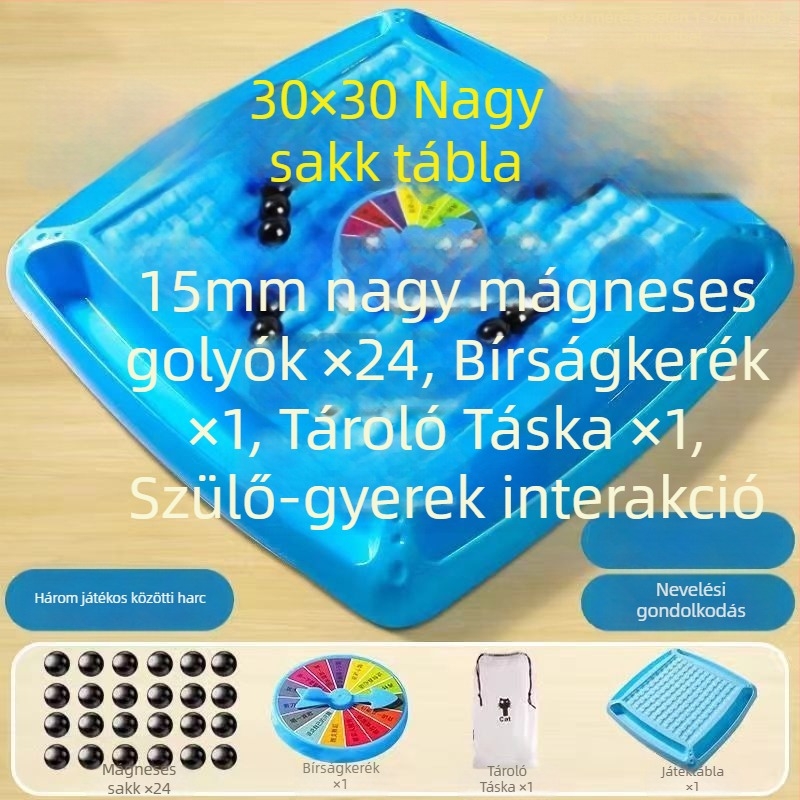 Mágneses indukciós sakk - mágneses stratégiai társasjáték a fókuszált gondolkodáshoz és a szülő–gyermek interakcióhoz (ABS anyag; mágneses; 14+; beltéri szabadidő; kognitív fejlődés)