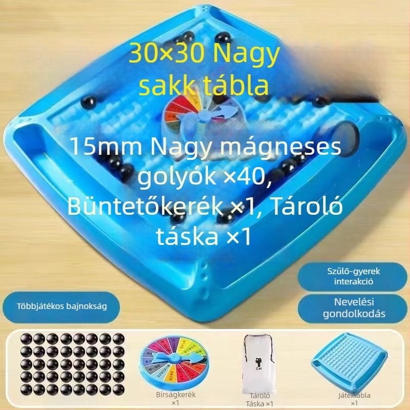 Mágneses indukciós sakk - mágneses stratégiai társasjáték a fókuszált gondolkodáshoz és a szülő–gyermek interakcióhoz (ABS anyag; mágneses; 14+; beltéri szabadidő; kognitív fejlődés)